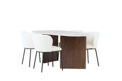Venture Home Edina Spisegruppe 180 cm Oval med 4 Edina Stoler