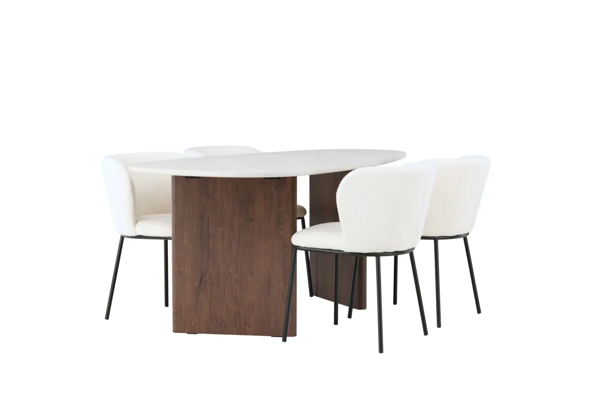 Venture Home Edina Spisegruppe 180 cm Oval med 4 Edina Stoler