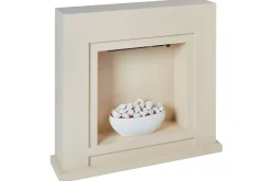 Tillbehør Peiser|Peis Uten Pipe-Elektrisk eldstad Beliani Sahara Beige||White Beige,Hvit