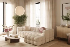 Andrarum 2 Seter Sofa|Sofa Med Sjeselong-Elise 4-seters Sofa med Sjeselong Venstre Beige