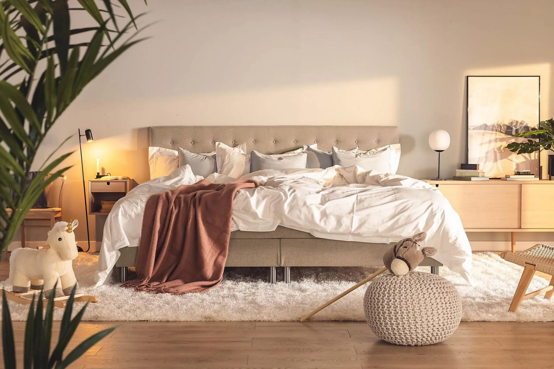 Kontinentalsenger-Ella Familieseng Sengepakke 240x200 cm Muldvarp