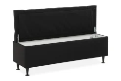 Benk|Sengetilbehør & Sengegavl-Ella Sengebenk 140cm Rutete Svart