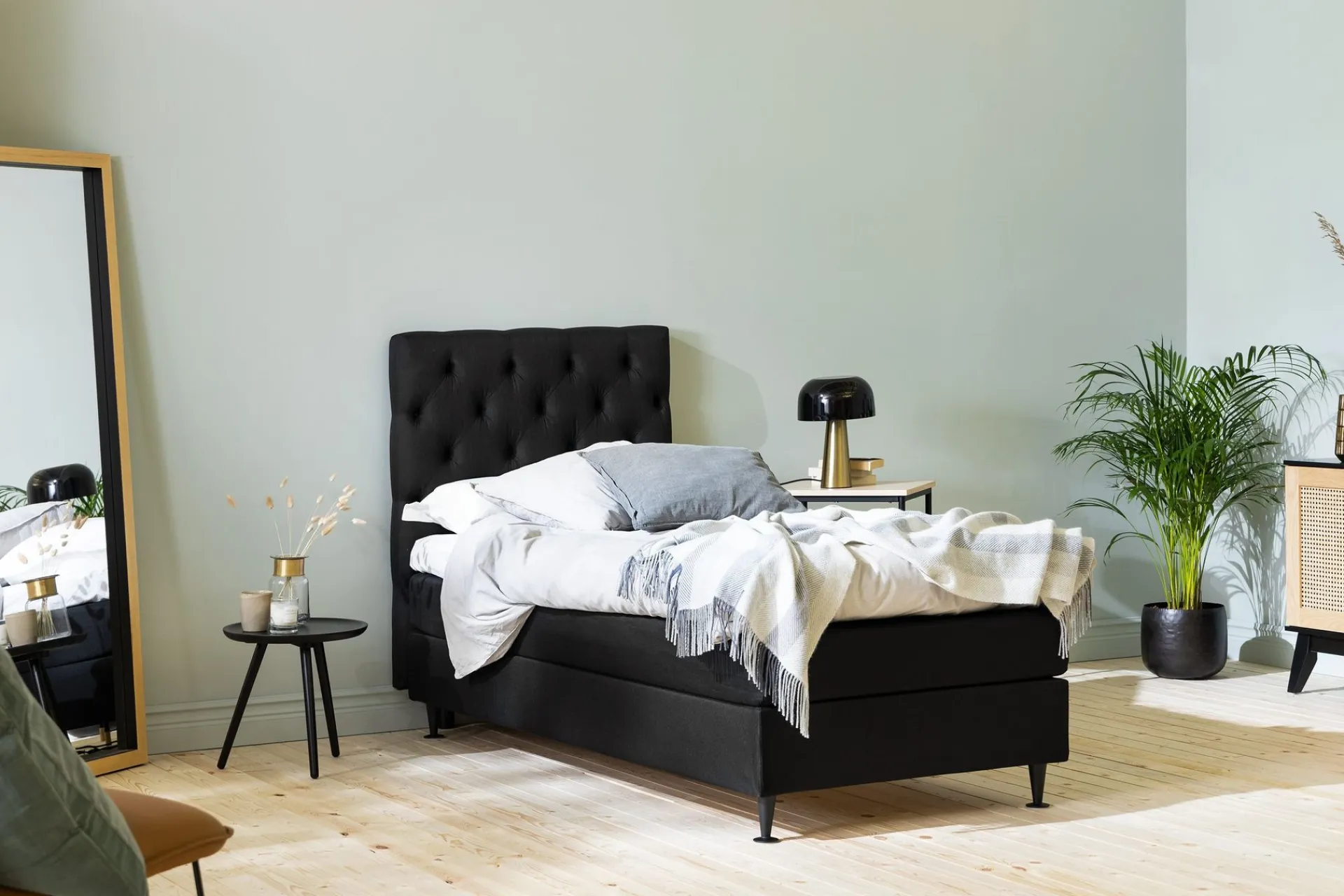 Kontinentalsenger|Komplett Sengepakke-Ella Sengepakke 90x200cm Svart