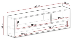 Elvaren Vegghylle 120 cm