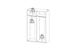 Tvilum Garderober & Garderobesystem-Elvos Garderobe med Speil 139x220 cm Svart