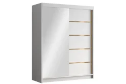 Garderober & Garderobesystem|Knaggerekke-Emet Garderobe med Speil 150x200 cm Hvit