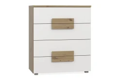 Entrekommode|Kommode-Eochar Kommode 80 cm Brun,Hvit