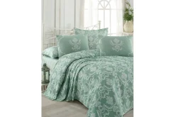 Sengeteppe-Eponj Home Sengeteppe Dobbelt 200x235+Laken+2 Putetrekk Grønn