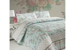 Sengetøysett & Dynetrekksett-Eponj Home Sengeteppe Enkelt 160x220+Putetrekk Quiltet Hvit,Flerfärgad