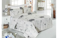 Sengetøysett & Dynetrekksett-Eponj Home Sengeteppe Enkelt 160x220+Putetrekk Quiltet Svart,Hvit,Grey
