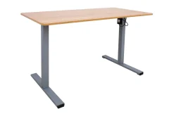 Kontorbord-Ergo Optimal Skrivebord med motor 120x60 cm /Grå tre