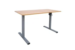 Kontorbord-Ergo Optimal Skrivebord med motor 120x60 cm /Grå tre