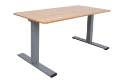 Kontorbord-Ergo Optimal Skrivebord med 2 motor 160x80 cm /Grå tre