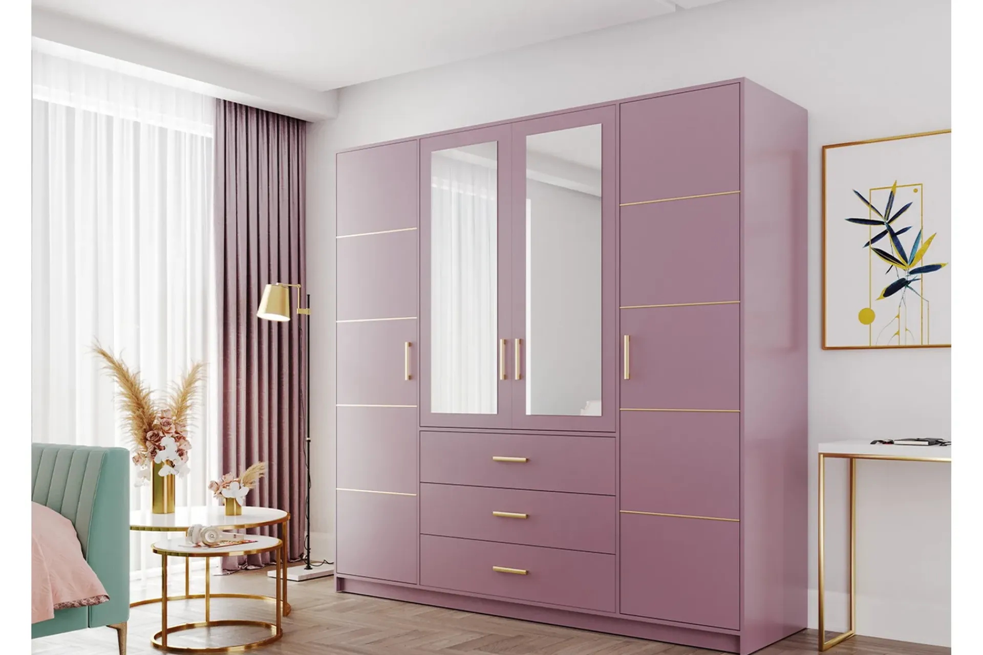 Scandinavian Choice Garderober & Garderobesystem-Escaldes Garderobe 196 cm Plomme