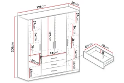 Scandinavian Choice Garderober & Garderobesystem-Escaldes Garderobe 196 cm Plomme