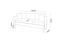 Velour Sofa & Fløyel Sofa-Espeut 3-seter Sofa Grey