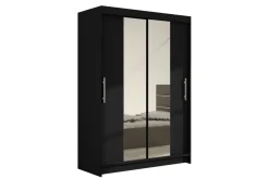 Garderober & Garderobesystem-Estella Garderobe 120 cm Skyvedører Smalt Speil Svart