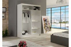 Garderober & Garderobesystem-Estella Garderobe 120 cm Skyvedører Smalt Speil Svart