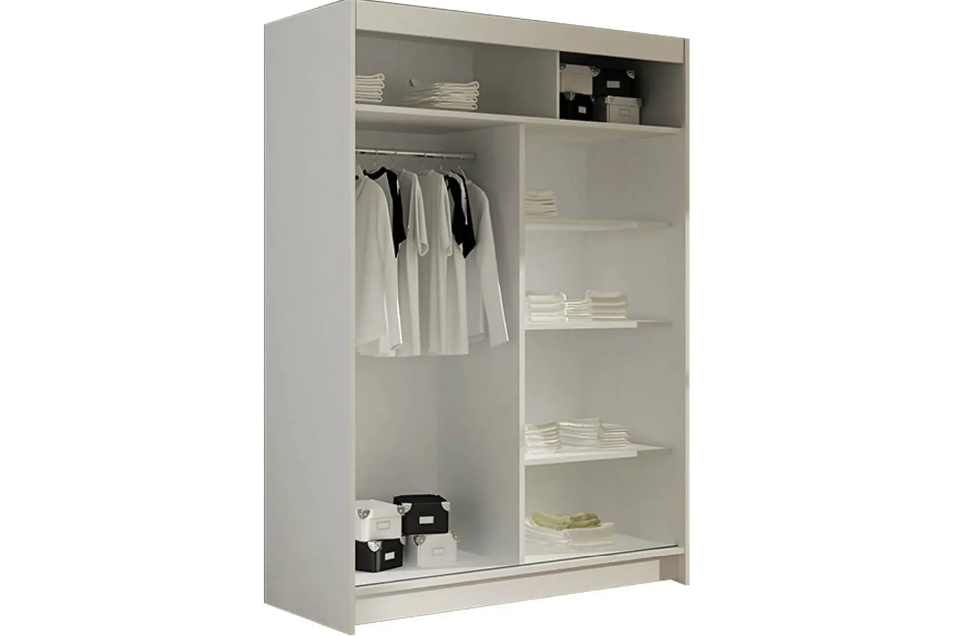 Garderober & Garderobesystem-Estella Garderobe 120 cm Skyvedører Smalt Speil Svart