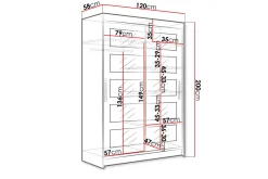 Garderober & Garderobesystem-Estella Garderobe Skyvedører 5-Delt Speil Eik