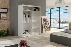 Garderober & Garderobesystem-Estella Garderobe Skyvedører 5-Delt Speil Eik