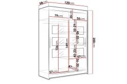 Estella Garderobe Skyvedører Delt Speil