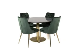 Venture Home Estelle Spisegruppe 106 cm Rund med 4 Velvet Stoler