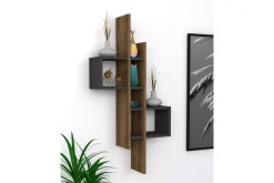 Vegghylle-Estetal Vegghylle 54x20 cm 8 Hyller Tre/Natur,Antracit
