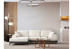 Sofa Med Sjeselong-Eti Hjørnesofa 3-seter Hvit