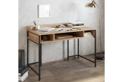 Kontorbord-Fagersanna Skrivebord 120 cm med Oppbevaringshyller Svart