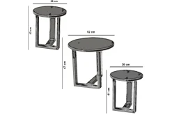 Falan Settbord 52 cm Rundt 3 Bord