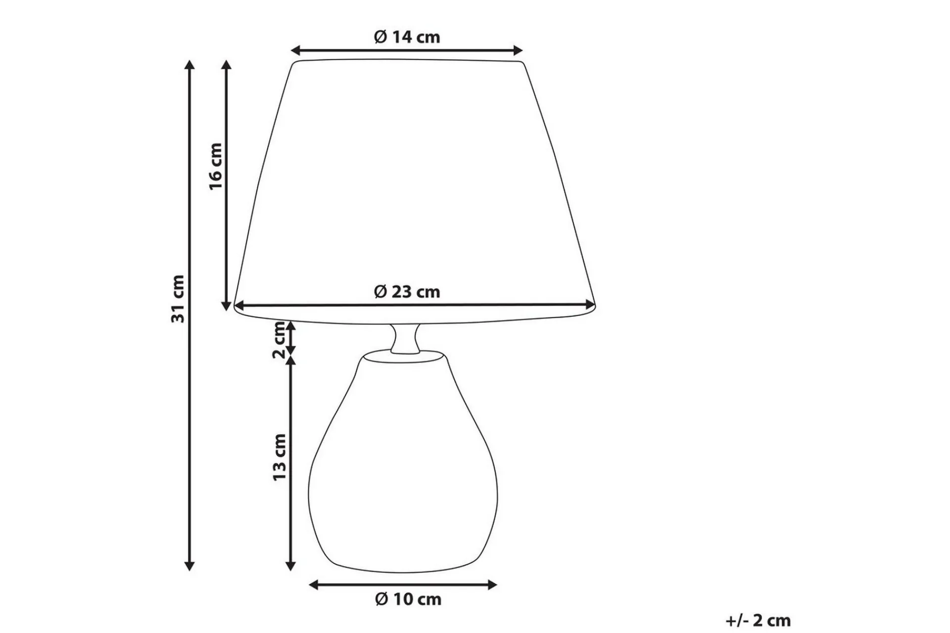 Favignito Bordlampe 2 stk 31 cm E27