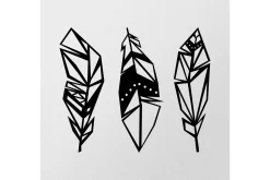 Skilt-Feather Metal Decor Veggdekor Svart