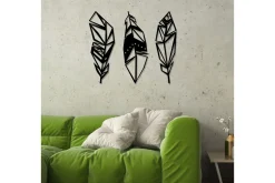 Skilt-Feather Metal Decor Veggdekor Svart