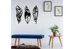 Skilt-Feather Metal Decor Veggdekor Svart