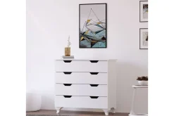 Kommode|Entrekommode-Feylor Hjørnekommode 86 cm Matt hvit