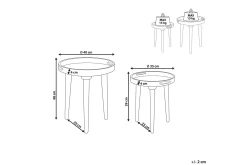 Avlastningsbord|Sofabord-Finbar Settbord 40 cm Mørkt tre