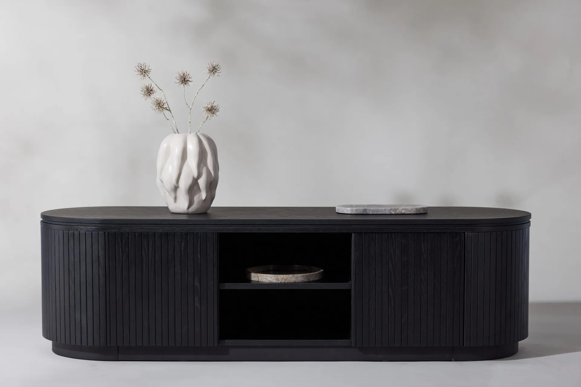 VIND Tv-Benk & Mediabenk-Fjällbacka Tv-benk 160x48 cm Svart