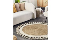 Flatvevde Tepper-Flatvevd Samsun Beige,Hvit