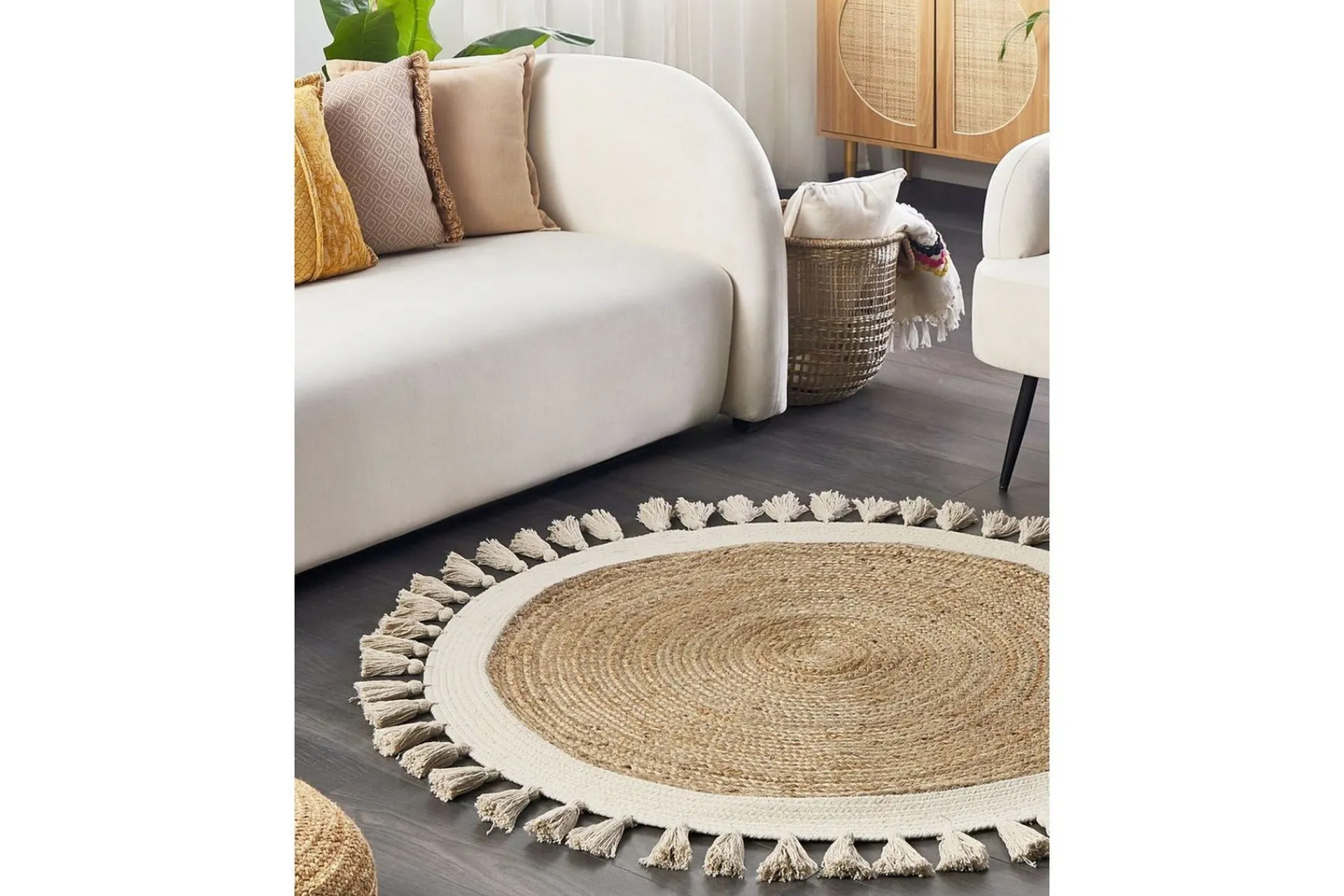 Flatvevde Tepper-Flatvevd Samsun Beige,Hvit