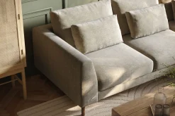 Scandi Days Sofa Med Sjeselong-Florenz 3-seters Høyrevendt L-formet Sjeselongsofa i Chenille Grå/Beige