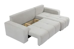 Sofa Med Sjeselong-Flo Sovesofa med Sjeselong 3-seter Svart
