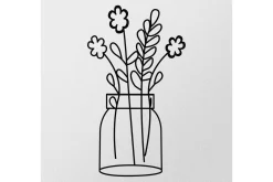 Skilt-Flower 3 Veggdekor Svart