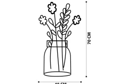 Skilt-Flower 3 Veggdekor Svart