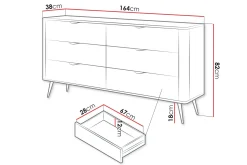 Oppbevaringskiste|Entrekommode-Forba Kommode 164 cm Svart