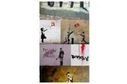 Tapeter-Fototapet Banksy A Collage 50x1000