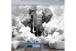 Tapeter-Fototapet Elephant In The Clouds Black And White 150x105