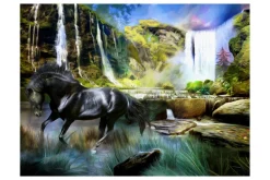 Tapeter-FOTOTAPET Horse Sky Blue Waterfall 200x154