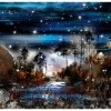 Rammer|Tapeter-Fototapet Night In The Forest 400x280
