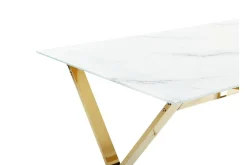 Spisebord & Kjøkkenbord-Foxter Spisebord 70x120 cm Vit/Guld